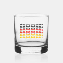 Duitsland HARTEN VLAG Rocks Glass