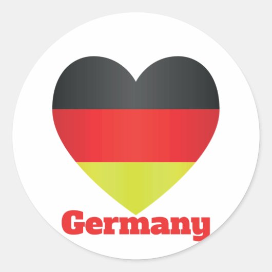 Duitsland hartvlag ronde sticker (Voorkant)