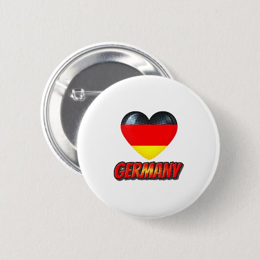 Duitsland Heart Ronde Button 5,7 Cm (Voorkant /achterkant)