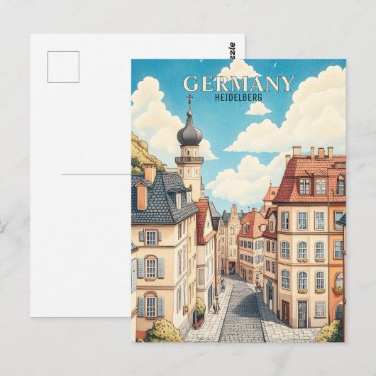 Duitsland Heidelberg Reizen Briefkaart (Voorkant / Achterkant)