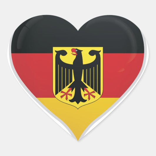 Duitsland houdt van vlaggentrots hart sticker (Voorkant)