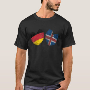 Duitsland IJsland Hart Duitse vlag IJslander vlag T-shirt