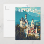 Duitsland Illustratie Reizen Art Vintage Briefkaart (Voorkant / Achterkant)