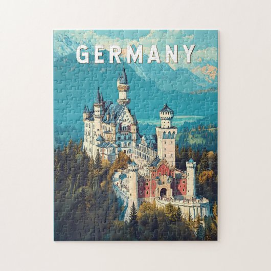 Duitsland Illustratie Reizen Art Vintage Legpuzzel (Verticaal)