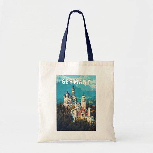 Duitsland Illustratie Reizen Art Vintage Tote Bag (Voorkant)