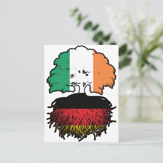 Duitsland - Irish Tree Roots Flag Briefkaart (Staand voorkant)