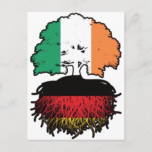 Duitsland - Irish Tree Roots Flag Briefkaart (Voorkant)