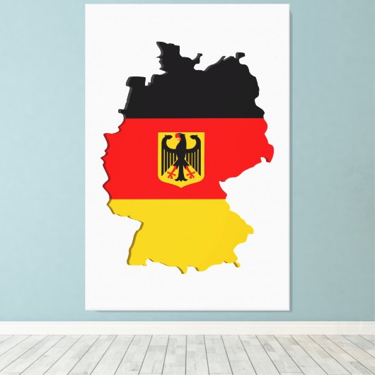 Duitsland-kaart Canvas Afdruk (Insitu (Houten vloer))