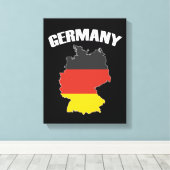 Duitsland - Kaart - Duitse vlag - Duits reizen Canvas Afdruk (Insitu (Houten vloer))