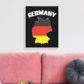 Duitsland - Kaart - Duitse vlag - Duits reizen Canvas Afdruk (Insitu (Woonkamer))