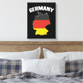 Duitsland - Kaart - Duitse vlag - Duits reizen Canvas Afdruk (Insitu (Slaapkamer))