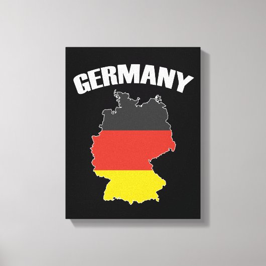 Duitsland - Kaart - Duitse vlag - Duits reizen Canvas Afdruk (Voorkant)