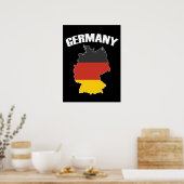 Duitsland - Kaart - Duitse vlag - Duits reizen Poster (Keuken)