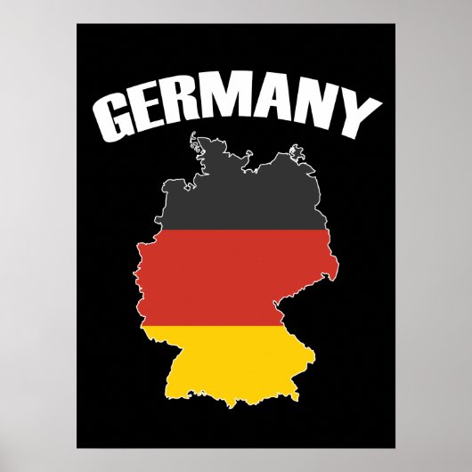 Duitsland - Kaart - Duitse vlag - Duits reizen Poster (Voorkant)