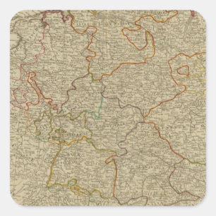 Duitsland kaart met handbediende atlas vierkante sticker