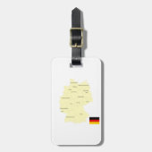 Duitsland Kaart met Staten en Hoofdsteden Bagagelabel (Voorkant verticaal)
