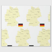 Duitsland Kaart met Staten en Hoofdsteden Cadeaupapier (Vlak)