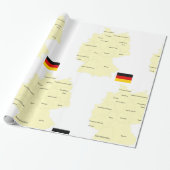 Duitsland Kaart met Staten en Hoofdsteden Cadeaupapier (Uitgerold)