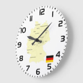 Duitsland Kaart met Staten en Hoofdsteden Grote Klok (Hoek)