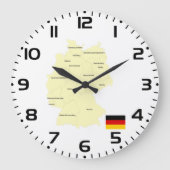 Duitsland Kaart met Staten en Hoofdsteden Grote Klok (Voorkant)