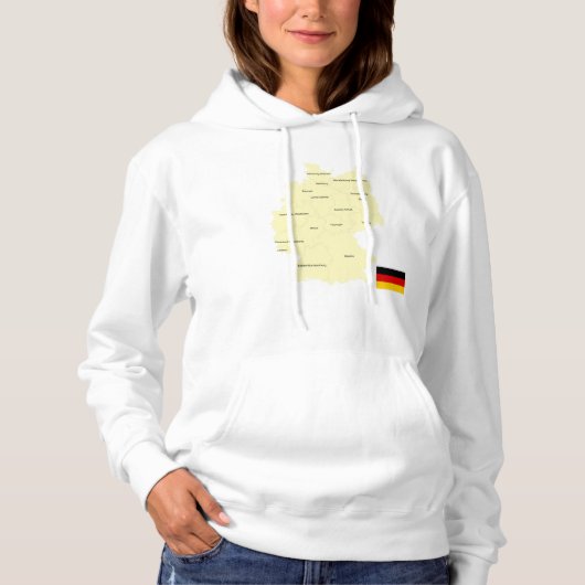 Duitsland Kaart met Staten en Hoofdsteden Hoodie (Voorkant)