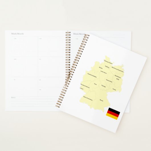 Duitsland Kaart met Staten en Hoofdsteden Planner (Display)