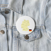 Duitsland Kaart met Staten en Hoofdsteden Ronde Button 7,6 Cm