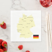 Duitsland Kaart met Staten en Hoofdsteden Servet (Insitu)