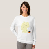 Duitsland Kaart met Staten en Hoofdsteden T-shirt (Voorkant volledig)