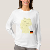 Duitsland Kaart met Staten en Hoofdsteden T-shirt (Voorkant)