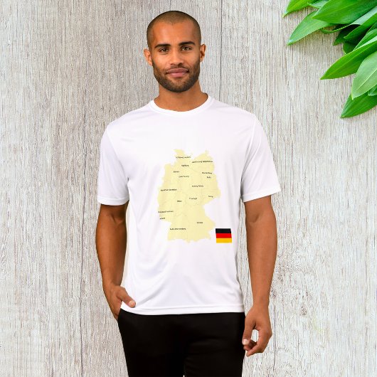 Duitsland Kaart met Staten en Hoofdsteden T-shirt