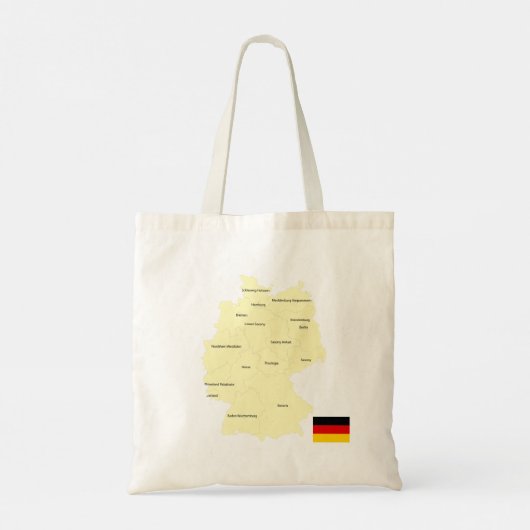 Duitsland Kaart met Staten en Hoofdsteden Tote Bag (Achterkant)
