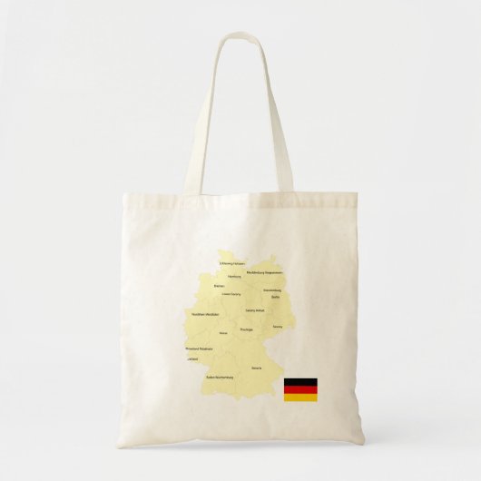 Duitsland Kaart met Staten en Hoofdsteden Tote Bag (Voorkant)