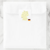 Duitsland Kaart met Staten en Hoofdsteden Vierkante Sticker (Tas)