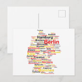 Duitsland kaart Silhouette Towns Cities Flag Berli (Voorkant / Achterkant)