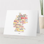 Duitsland kaart Silhouette Towns Cities Flag Berli (Achterkant)