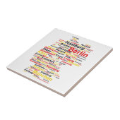 Duitsland kaart Silhouette Towns Cities Flag Berli Tegeltje (Zijkant)