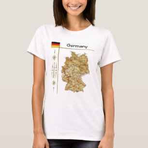 Duitsland Kaart + vlag + titel T-shirt