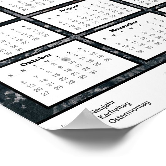 Duitsland Kalender Downloaden 2024 Pdf Duits Poster (Hoek)