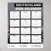 Duitsland Kalender Downloaden 2024 Pdf Duits Poster (Voorkant)
