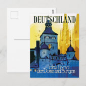 Duitsland, kastelen, wijngaarden briefkaart (Voorkant / Achterkant)