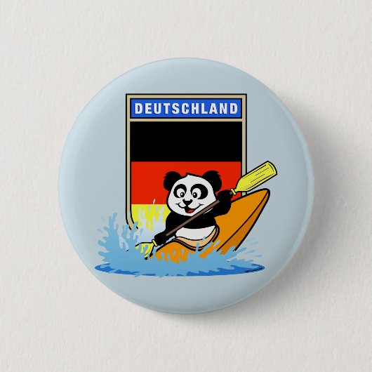 Duitsland Kayaking Panda Ronde Button 5,7 Cm (Voorkant)