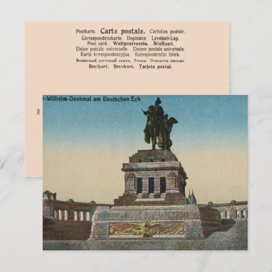  Duitsland, Koblenz, Deutsch Eck, Monument Briefkaart (Voorkant / Achterkant)