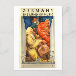  Duitsland "Land of Music" Reisposter Briefkaart