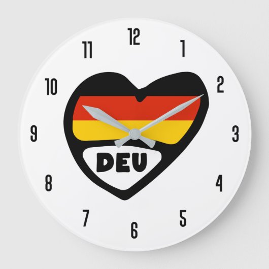 Duitsland Landcode DEU Vlaggenhart Grote Klok (Voorkant)