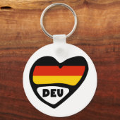 Duitsland Landcode Vlag harttoetsenbord, DEU Sleutelhanger (Voorkant)