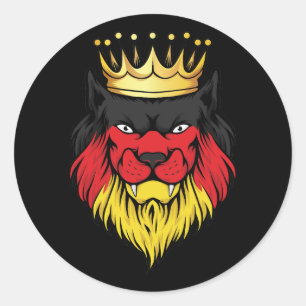 Duitsland Lion King Flag Ronde Sticker