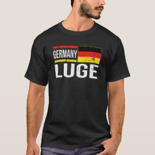 Duitsland Luge Flag slee slede racen extreme winte T-shirt