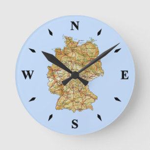 Duitsland Map Clock Ronde Klok
