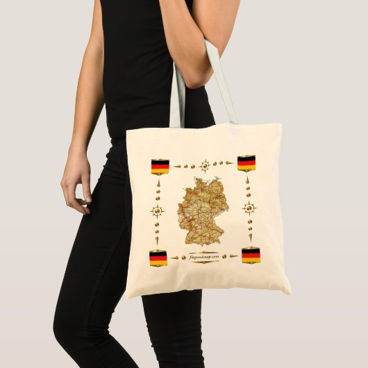 Duitsland Map + Flags Bag Tote Bag (Voorkant (product))